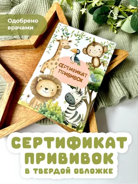 Miaworkstudio Сертификат профилактических прививок в твердой обложке, для ребенка, прививочный, детский