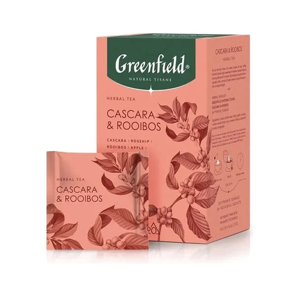 Чай в пирамидках травяной Greenfield Natural Tisane Cascara&Rooibos(Каскара энд Ройбош), 20*1,8 г