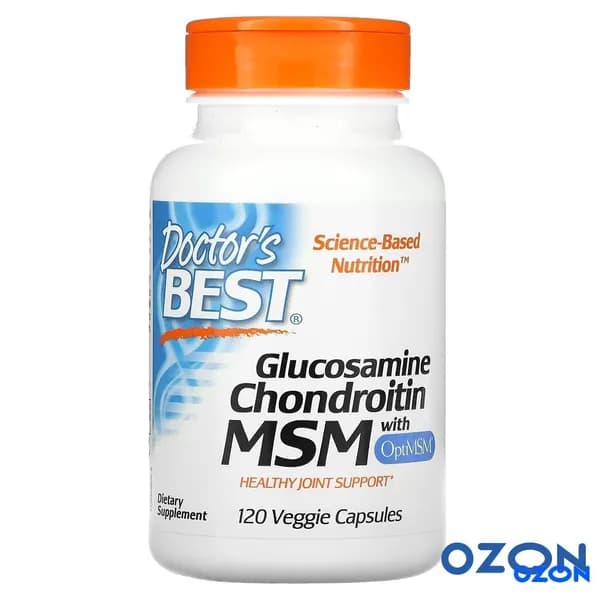 Глюкозамин хондроитин MSM, для суставов и связок Doctor's Best Glucosamine Chondroitin MSM, 120 капсул