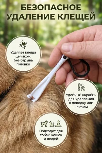 Выкручиватель клещей, устройство для удаления клещей с животных, собак и кошек