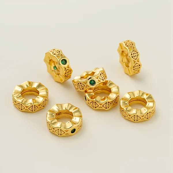 бусины для рукоделия,цвет золота 18k,2шт.