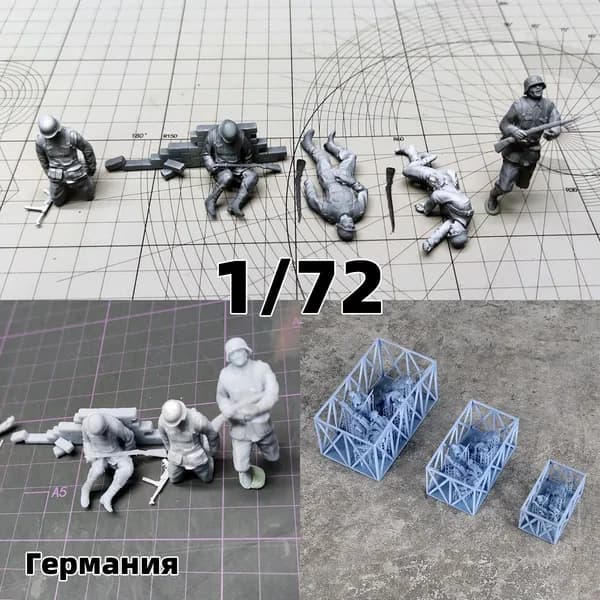 Набор для сборки фигурок солдат 1 72, смола, 5 деталей