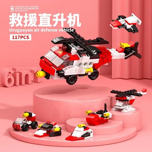 Конструктор совместимый с Lego Динозавр-робот 6 в 1, военная серия, развивающая модель для сборки, новинка, подарок для мальчиков