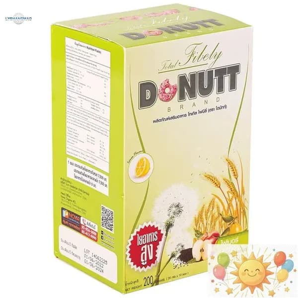 Клетчатка растительная для приготовления детокс-напитка Donutt Brand, упаковка 10 пакетиков по 20 гр