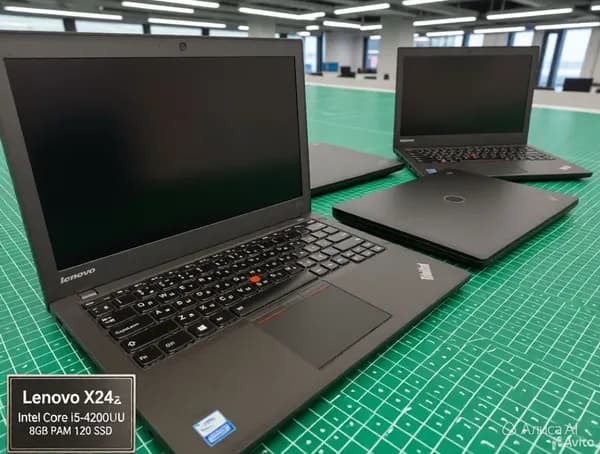 Lenovo Ноутбук 12.5", Intel Core i5-4200U, RAM 8 ГБ, SSD 120 ГБ, Windows Pro, черный, Русская раскладка