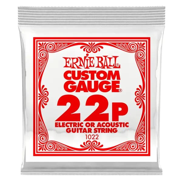 Струна для акустической и электрогитары Ernie Ball P01022 Custom gauge, сталь, калибр 22