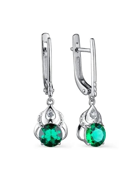 Серьги с изумрудом Костромской завод