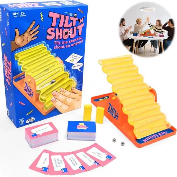 Настольная игра Tilt N Shout: механическая доска, шарики, реакция и стратегия