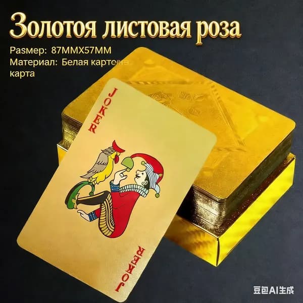 Творческая металлическая колода из 54 карт, индивидуальные позолоченные игральные карты