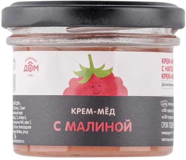 Крем-мёд цветочный Медовый дом малина Медовый дом с/б, 120 г