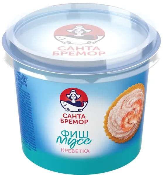 Паста из тресковых рыб САНТА БРЕМОР Фиш-мусс, с кальмаром и креветкой, 140г 3 шт.
