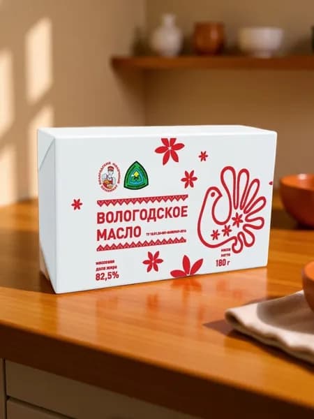 Масло Вологодское сливочное 82,5% 180 гр Вкус Севера - 6 штук