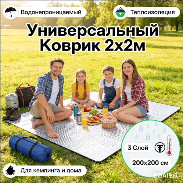 Коврик для палатки/дорожный коврик,200*200 см
