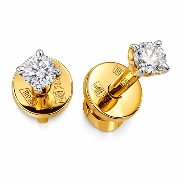 Серьги женские с бриллиантами из красного золота 585 пробы 585GOLD
