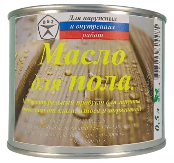 ОБЗ Масло для дерева, Масляная, Матовое покрытие, 0,5 л, светло-коричневый