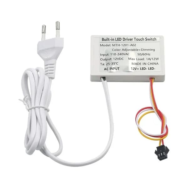 E3AC110V-240V Зеркальный Сенсорный Выключатель 12V LED Двойная EU Вилка
