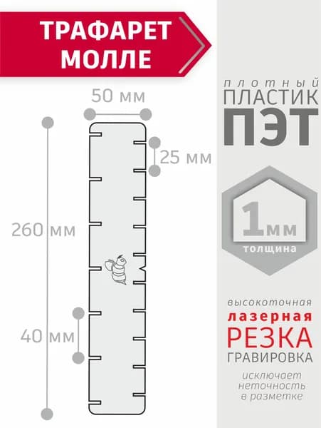 Трафарет МОЛЛЕ 25-40 мм