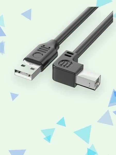 Длинный USB-кабель для принтера и сканера с фольгированным экранированием, 0.3m - Согните вправо