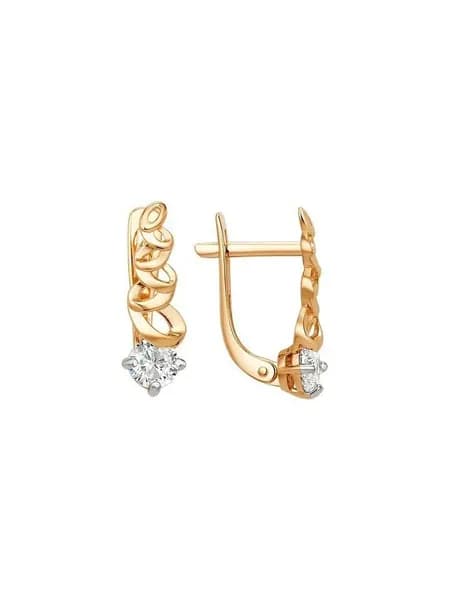 Серьги классические золотые 375 пробы