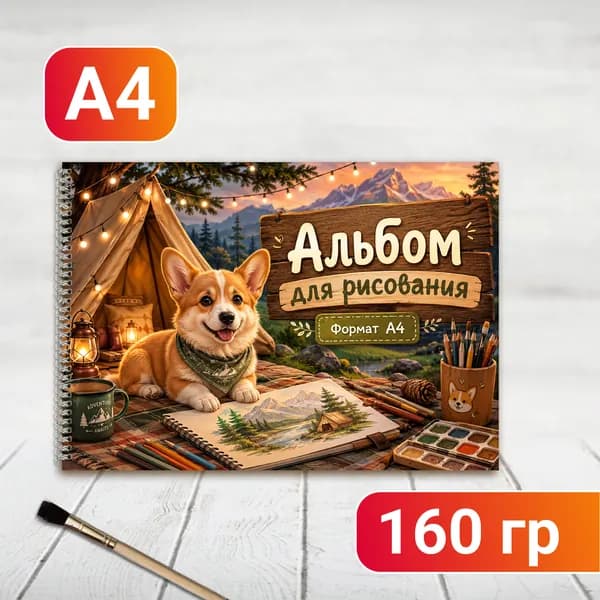 Альбом для рисования Милый корги