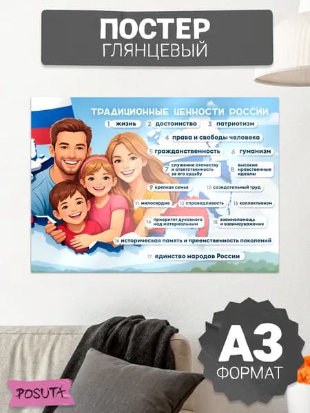 Плакат патриотический традиционные ценности России