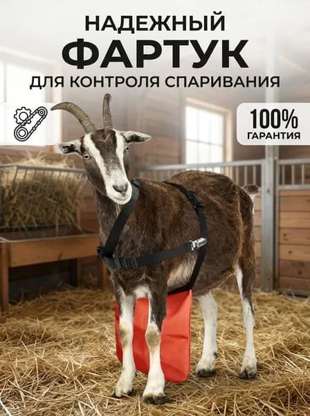 Фартук для козлов Барьер,применяется для контроля воспроизводства в козоводстве,регулируемая длина ремешка,1 шт.