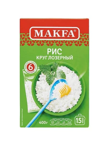 Макфа Рис Круглозёрный в пакетиках, 400 гр