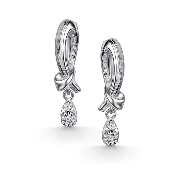 Серебряные серьги DIAMANT-ONLINE с бриллиантом 925 пробы