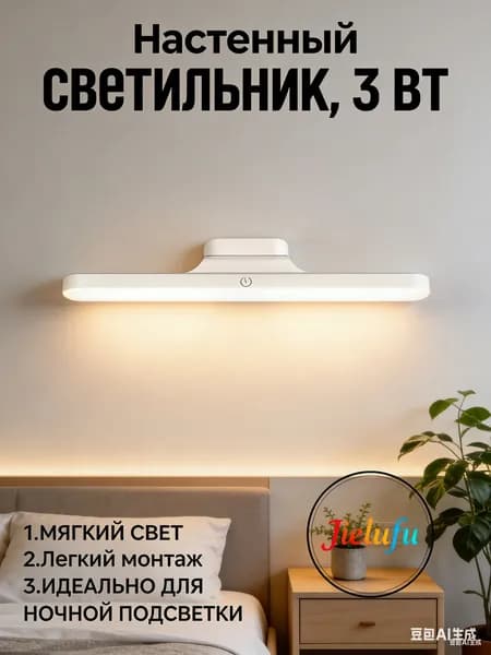 Настенный светильник, Без цоколя, 6 Вт