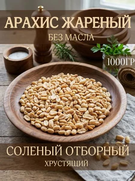 Арахис жареный соленый очищенный 1 кг