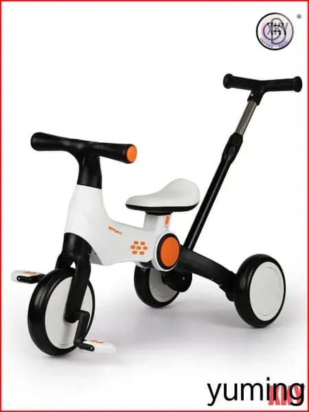 Велосипед трехколесный детский с ручкой SAFARI TRIKE. Трансформер, бело-черный