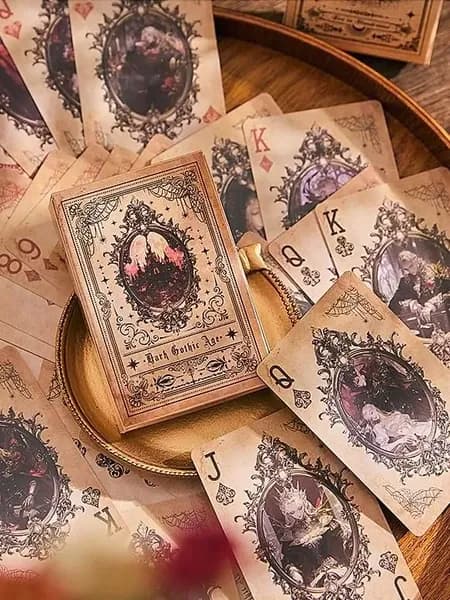 Готические игральные карты "Сияющий замок" 55 шт, коллекционные, темная эстетика
