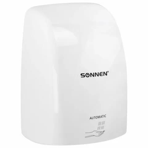 Сушилка SONNEN ВЫСОКОСКОРОСТНАЯ для рук 1200 Вт, пластиковый корпус, белая, (607959-4027)