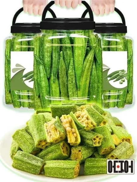100 г,Хрустящие окра,вкусная закуска из сушеных овощей,овощные снэки,полезные и питательные,готовы к употреблению,семейная закуска