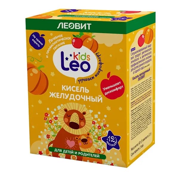 Леовит Лео Кидс Кисель желудочный для детей 12 г 5 шт