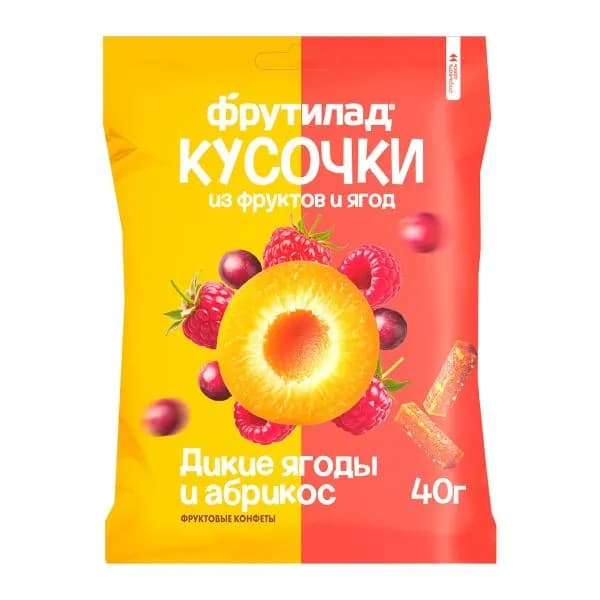 Фруктовые конфеты дикие ягоды и абрикос Фрутилад 40г