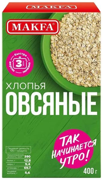 Хлопья Makfa овсяные 400 г