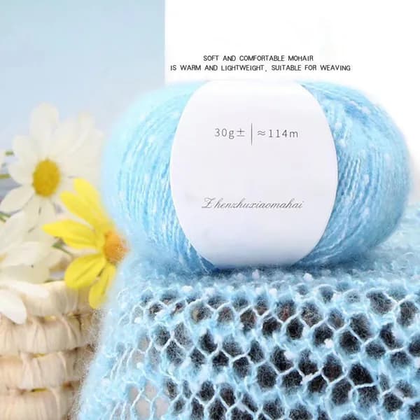 Жемчужная мохеровая пряжа,114 м,30г