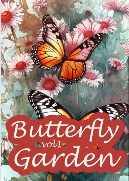 Раскраска "Сад Бабочек" (Butterfly Garden), А5, 20 изображений