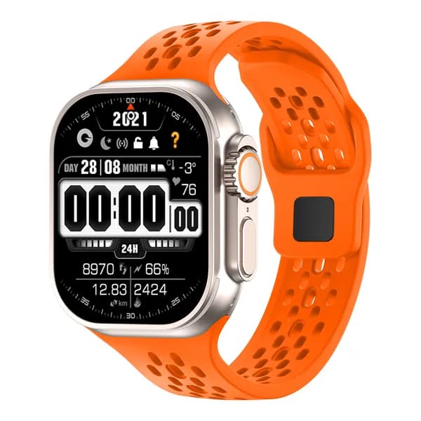 Силиконовый ремешок с отверстием для Apple Watch Band 41 40 38 мм, спортивный браслет для Iwatch Series 9 8 7 6 5 4 SE
