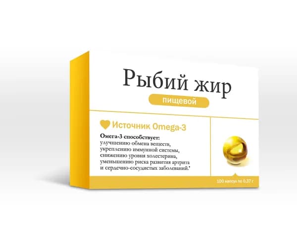 Рыбий жир Омега-3 пищевой капс 0,37 г x100