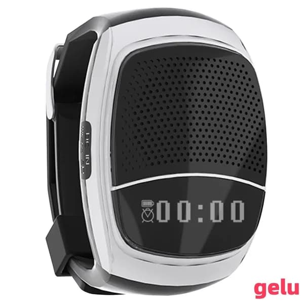 Bluetooth-колонка B90 на запястье для велосипеда, с дисплеем и управлением съёмкой, серебристая