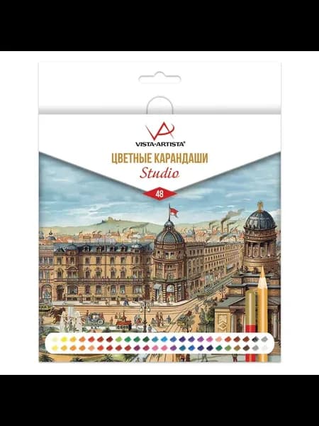 Studio карандаши цветные для рисования, 48 цветов VACPS-48