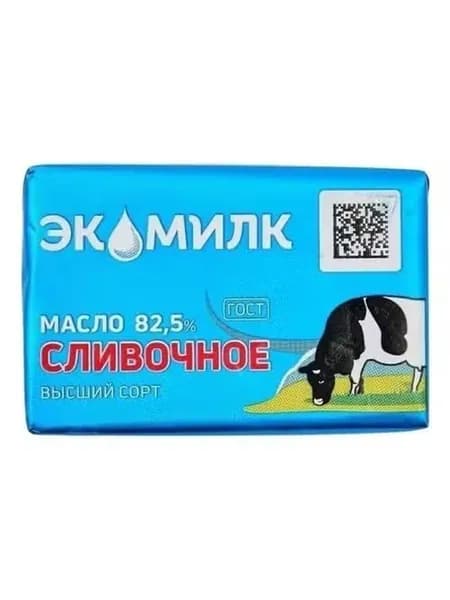 Сливочное масло несоленое Экомилк 82,5% БЗМЖ 180 г