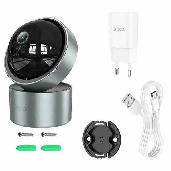 Камера видеонаблюдения Hoco D5 (Bluetooth, Wi-Fi, Full HD 23041296) Серый
