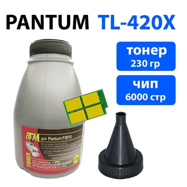 Заправочный комплект TN-420X для картриджей TL-420 Pantum (тонер 1 шт, чип, воронка))