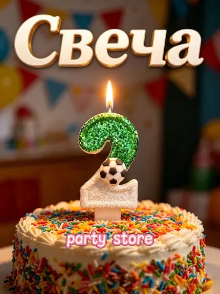 Свечи для торта цифра 2, 7 см, 1 шт