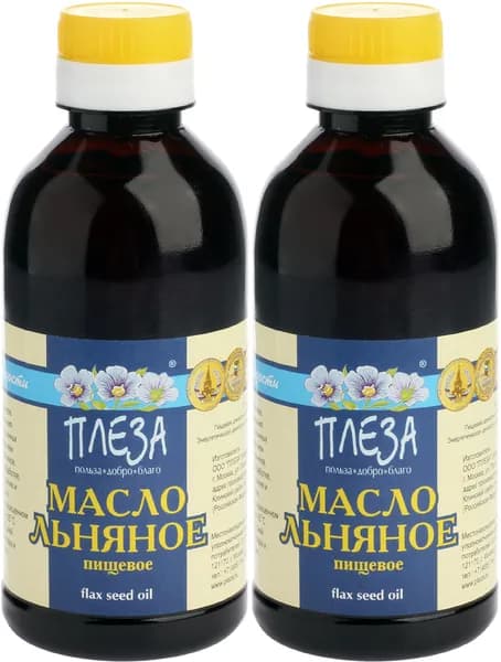 Масло льняное ПЛЕЗА, холодного отжима, набор 2 х 250 мл