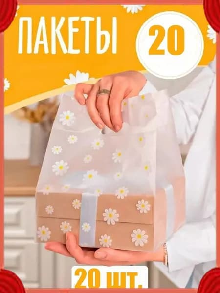 Подарочный пакет , прозрачный 20cm*30cm 20 шт. (для бенто-тортов, ланч боксов, сладостей, капкейков)
