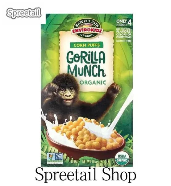 Nature's Path, EnviroKidz, органические хлопья Gorilla Munch, кукурузные слойки, 10 унций (284 грамма)